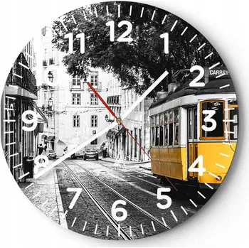 Hodiny Nástěnné hodiny do obýváku 40x40 Retro Kulatý Skleněné hodiny Loft Tiché