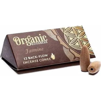 Vonná tyčinka Vonné kužely pro tekoucí dým Organic Goodness Jasmine Backflow Cones 12 ks