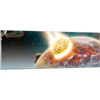 Obraz Obraz na skle do obýváku ložnice 90x30 abstrakce obrazy na zeď sklo