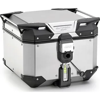 Zavazadlo na motocykl Obkev42a stříbrný horní kufr givi trekker outback evo hliníkový (monokey topcase), bez zámku, 42 l.