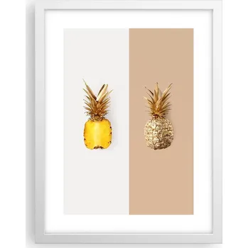 Obraz Obraz plakát v bílém rámu do obýváku 30x40 ananas foto plakáty na zeď