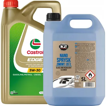 Motorový olej Castrol Edge 5W-30 M 5L + Zimní kapalina do ostřikovačů K2