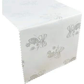 Prostěradlo Běhoun bílý, stříbrný 120 x 40 cm