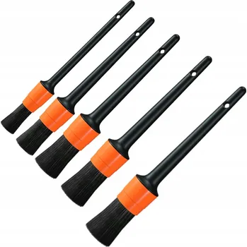 Kosmetický štětec PROFESIONÁLNÍ SADA ŠTĚTCŮ PRO AUTO DETAILING 5 KUSŮ STŘEDNĚ TVRDÉ ŠTĚTINY