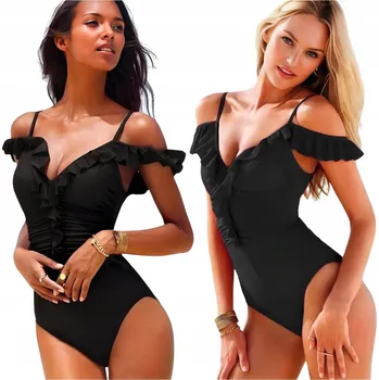 Podprsenka JEDNODÍLNÉ PLAVKY ČERNÉ MODELUJÍCÍ ZEŠTÍHLUJÍCÍ KOSTÝM L