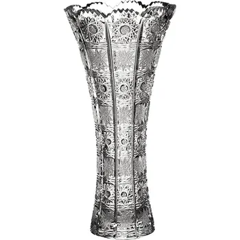 Váza Bohemia Crystal Crystal Broušená skleněná váza z křišťálu Bohemia Crystal X 80452/255 mm. Bohatý brus Klasik.