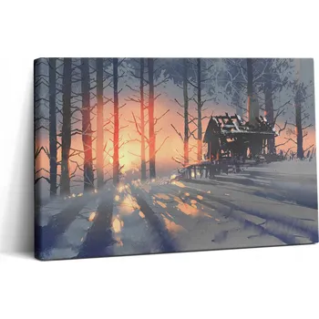 Obraz Plátěný obraz Canvas pro studium Dekorace interiéru Zimní krajina Stromy