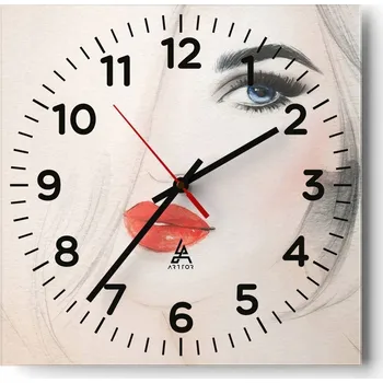 Hodiny Nástěnné hodiny do obýváku 40x40 Žena Bezhluké hodiny na skle Tiché