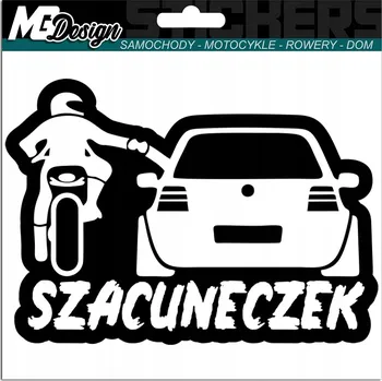 Samolepicí dekorace na vozidlo NÁLEPKA na auto RESPEKT PRO MOTORKÁŘE / SZACUNECZEK