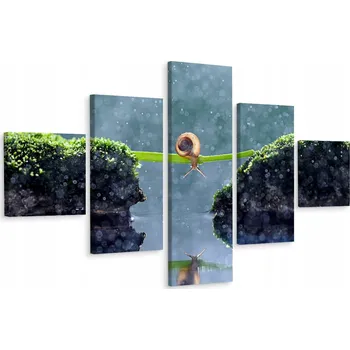 Obraz Vícedílný obraz ROSTLINY Hlemýžď Příroda Makro 150x90