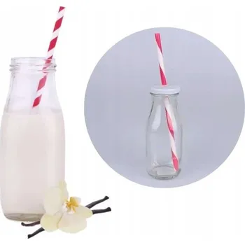 Láhev Láhev na mléko 250 ml s červeným brčkem