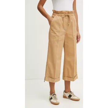 Dámské kalhoty Bavlněné kalhoty Pinko hnědá barva, široké, high waist, 104896 A2GC 104896.A2GC 82A, vel. S