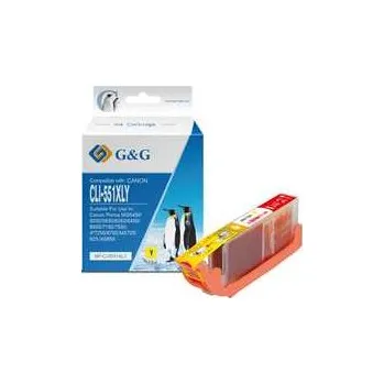 G&G kompatibilní ink s CLI551Y XL, yellow, 10,2ml, ml NP-C-0551XLY, high capacity, Canon,rychlé dodání