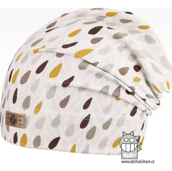 Čepice Bavlněná celopotištěná spadlá čepice Dráče - vzor 05 - bílá, kapky Barva: Bílá, Velikost: 54-56