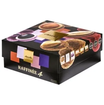 Čokoláda Bonboniéra s TOP výběrem gurmánských dražé v mléčné, bílé, blond a ruby čokoládě s ovocem a ořechy Raffinée 4 chocoMe