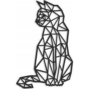 Obraz GEOMETRICKÝ obraz panel; KOČKA černá 40x26cm