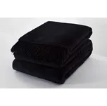 Černá deka s třásněmi - bavlna