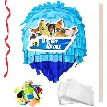 Obraz PINIATA Fortnite 90 CM Tyč Konfety Sáčky na sladkosti Stuhy