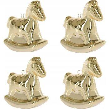 Vánoční dekorace 12x Vánoční Koule na vánoční stromeček zlatý HOUPACÍ KONÍK