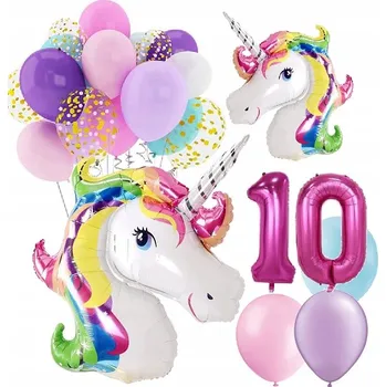 Balónek BALÓNKY sada narozeniny 10 LET JEDNOROŽEC UNICORN