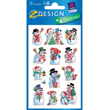 samolepka AVERY Z-DESIGN Vánoční samolepky sněhuláků - 52335