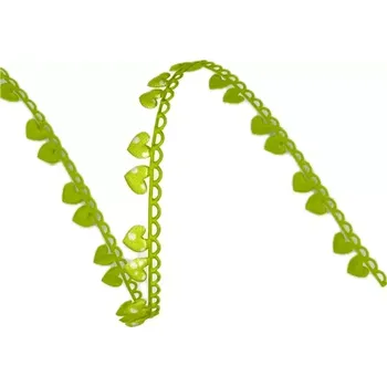 Stuha Stuha vysekávaná GREEN HEARTS zelená 10mm x 5m (15,- Kč/m) (Stuha vysekávaná, oboustranná, zelená)