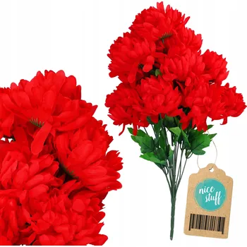 umělá květina Sztuczne kwiaty na cmentarz chryzantemy kytice jako živé na hrob červené