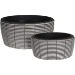 Progarden Květináč proutěný s vložkou sada 2 ks šedá