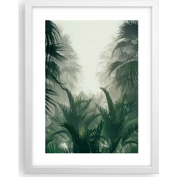 Obraz Obraz plakát v bílém rámu do obýváku 30x40 džungle foto plakáty na zeď