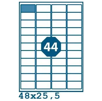 Speciální papír Print etikety 48x25,5 mm 44 etiket na A4 100 listů, bílé - V0002691