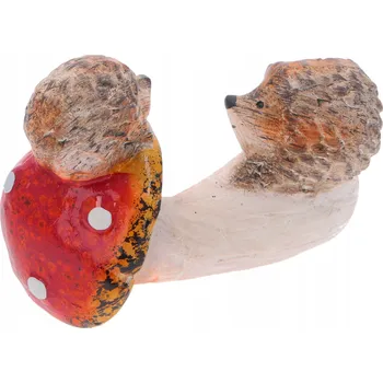 Ozdobná muchomůrka, dekorativní houba, podzimní dekorace, ježek, figurka 19 cm