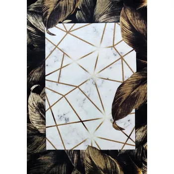 Koberec KOBEREC 120x180 S PROTISKLUZOVOU ÚPRAVOU, PRATELNÝ - VZOR LISTY A MRAMOR