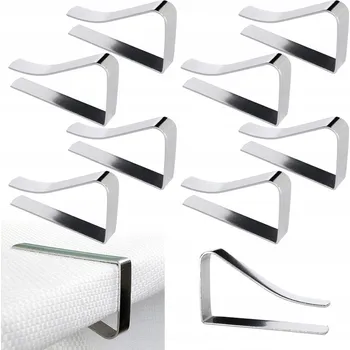 Klipy na ubrus Vilde kovové stříbrné 8 ks