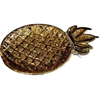Talíř TALÍŘEK/PODLOŽKA MALÝ ANANAS ZLATÝ 17X9,8X1,8