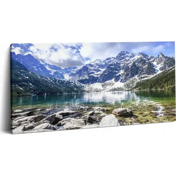 Obraz Plátěný obraz Canvas Klasický Do posilovny Krajina hor a jezera 100x50 cm