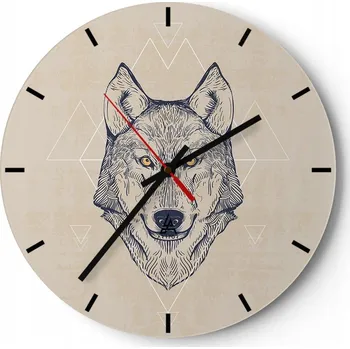 Hodiny Velké nástěnné hodiny 40x40 cm Zvířata Skleněné hodiny Kulatý Tiché