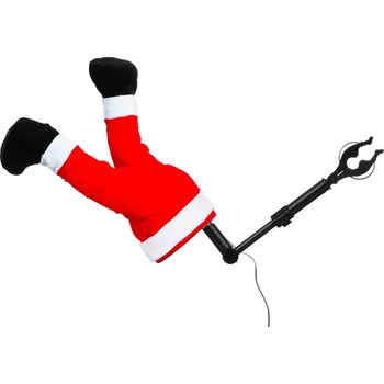 Vánoční dekorace Pohyblivé nohy Santa Clause na vánoční stromeček 35 cm