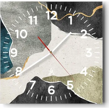 Hodiny Velké nástěnné hodiny 40x40 Abstrakce Skleněné tiché hodiny