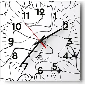 Hodiny Nástěnné hodiny do obýváku 40x40 Abstrakce Tiché hodiny Skleněné hodiny Bez hlučnosti