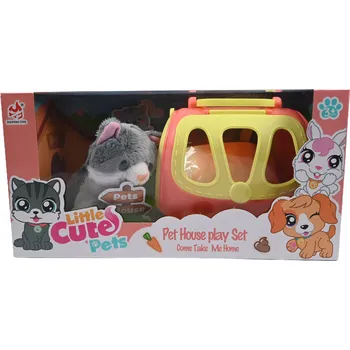 plyšák PLYŠOVÁ HRAČKA S PŘEPRAVKOU ZVÍŘÁTKO V KLECI KOŤÁTKO PEJSEK RŮZNÉ VZORY