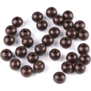 Korálek Dřevěné korálky Ø10 mm Varianta: 29 hnědá tmavá, Balení: 20 g