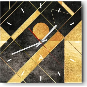 Hodiny Velké nástěnné hodiny 40x40 Abstrakce Skleněné tiché hodiny