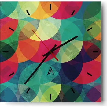 Hodiny Velké nástěnné hodiny 40x40 Abstrakce Skleněné tiché hodiny