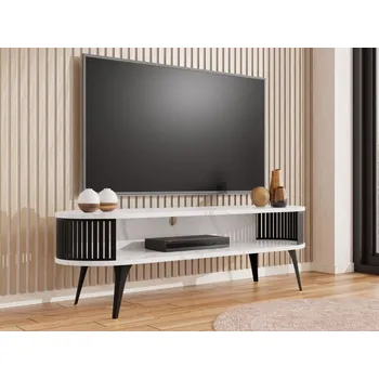 Televizní stolek TV stolek Mozimo, Barva: černá / bílý mramor MIRJAN 5903211392306