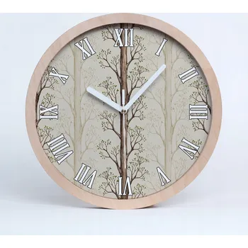 Hodiny Dřevěné nástěnné hodiny kulatý motiv stromu průměr 30 cm