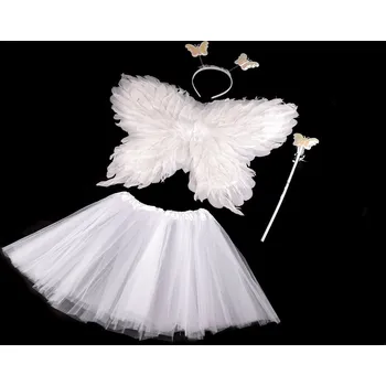 Karnevalový kostým Karnevalový kostým - víla, péřová křídla Varianta: 1 bílá, Balení: 1 sada