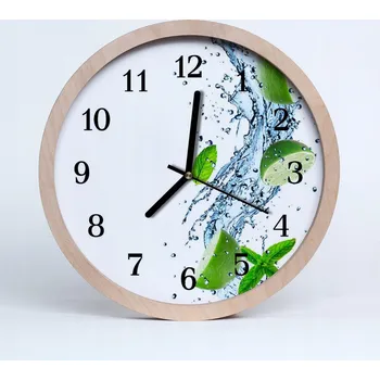 Hodiny Dřevěné nástěnné hodiny tiché Máta Koření 25 cm