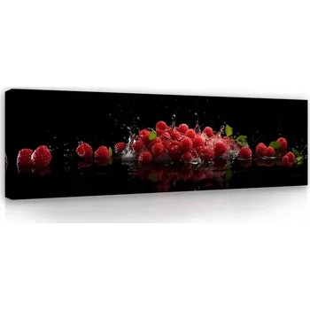 Obraz Obraz do Kuchyně Voda Maliny Černý Moderní na Plátně na Zeď 145x45