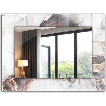Zrcadlo Dekorativní nástěnné zrcadlo s potiskem Dekor Abstraktní umění mramor 80x60 cm