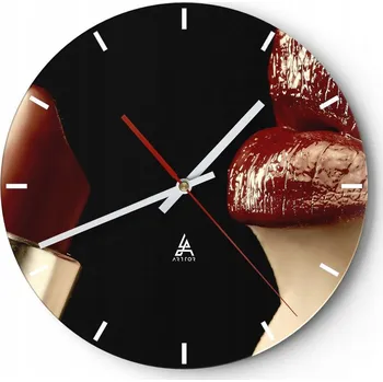 Hodiny Nástěnné hodiny do kuchyně 30x30 Lidé Skleněné hodiny do obýváku Loft Tiché